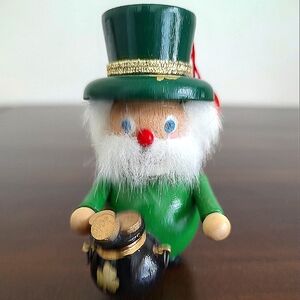 Vintage Steinbach Christmas Ornament Leprechaun German Wood
